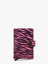 Mini Kaarthouder Zebra Leder Secrid Roze animal MZE