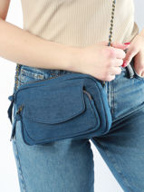 Cross Body Tas Codette Katoen Pieces Blauw codette 17150467-vue-porte
