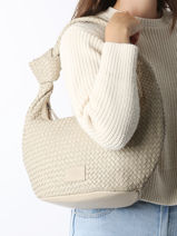 Schoudertas Parma Leder Basilic pepper Beige parma BPAR01-vue-porte