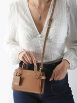 Cross Body Tas Emily Leder Le tanneur Bruin emily TEMI1630-vue-porte