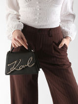 Cross Body Tas K Signature Leder Karl lagerfeld Beige k signature A1W30038-vue-porte