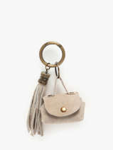 Sleutelhanger Leder Milano Beige velvet VE24112