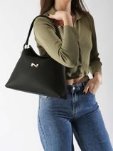 Schoudertas Camelia Leder Nathan baume Zwart eden 5-vue-porte