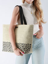 Schoudertas Kailani Papier Les tropeziennes Beige kailani TZ01-vue-porte