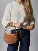 Cross Body Tas Daily Leder Vanessa bruno Bruin daily 29V40871-vue-porte