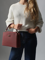 Handtas Magnolia Leder Nathan baume Rood eden 3-vue-porte