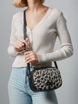 Cross Body Tas Leopard David jones Zwart leopard CM7663-vue-porte