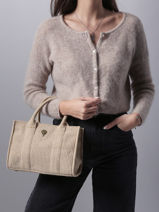 Schoudertas Velours Le voyage en panier Bruin velours AHP242-vue-porte