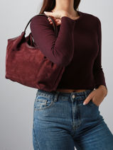 Schoudertas Velvet Caviar Leder Milano Rood velvet caviar VC241111-vue-porte