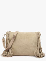 Cross Body Tas Velvet Leder Milano Beige velvet VE25113