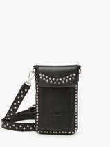 Telefoonetui Leder Basilic pepper Zwart glam BGLA88