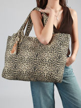 Schoudertas Leopard Katoen Miniprix Beige leopard L-vue-porte