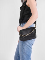Cross Body Tas Vintage Leder Mila louise Zwart vintage 23673X-vue-porte