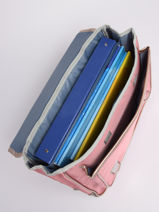 Boekentas 2 Compartimenten Caramel et cie Roze boheme FI-vue-porte