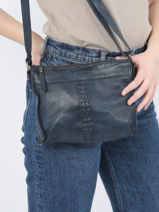 Cross Body Tas Cow Leder Basilic pepper Blauw cow BCOW58-vue-porte