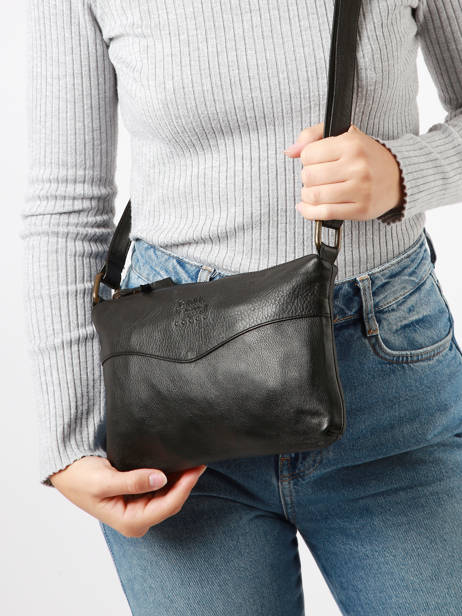 Cross Body Tas Cow Leder Basilic pepper Zwart cow BCOW68 ander zicht 1