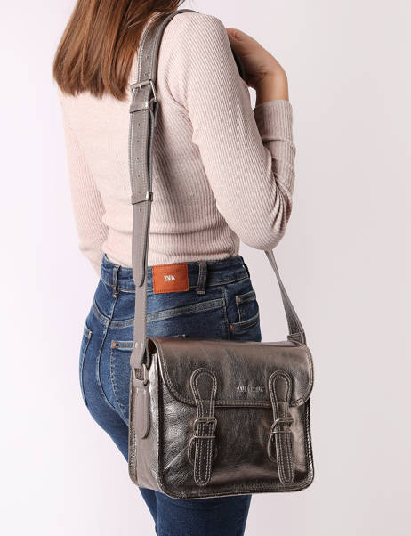 Cross Body Tas La Sacoche Leder Paul marius Grijs vintage S ander zicht 1