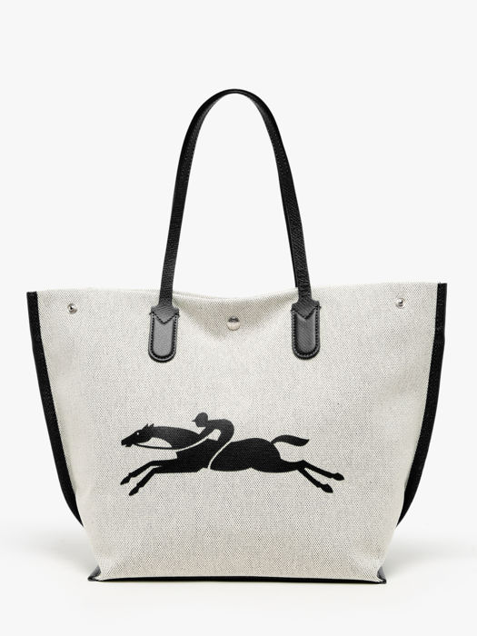 Longchamp Essential toile Schoudertas Wit