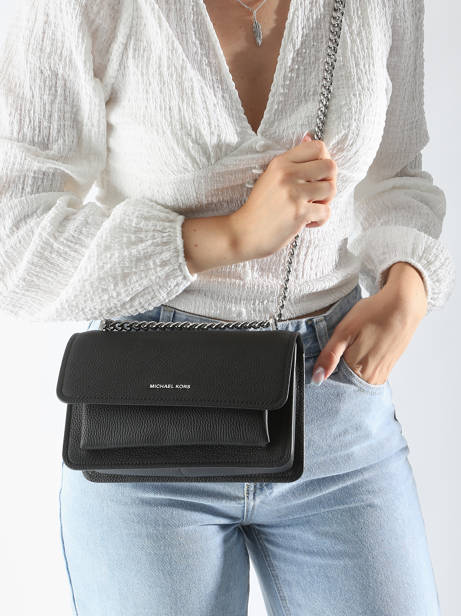 Cross Body Tas Claire Leder Michael kors Zwart claire T4SC7L3T ander zicht 1