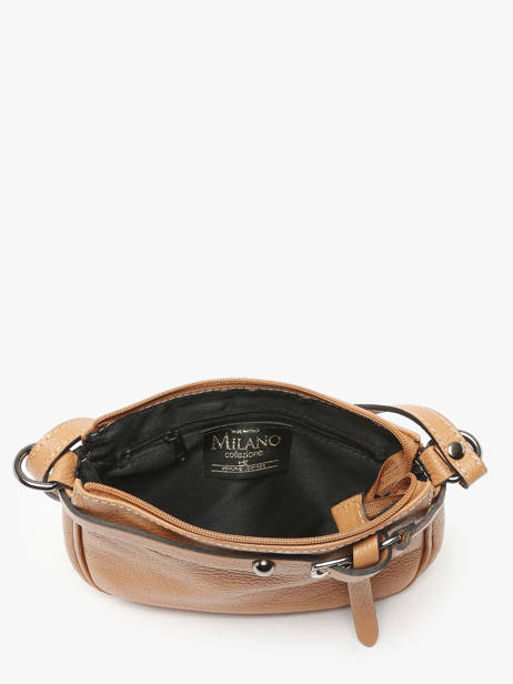 Cross Body Tas Caviar Leder Milano Bruin caviar G1421N ander zicht 3