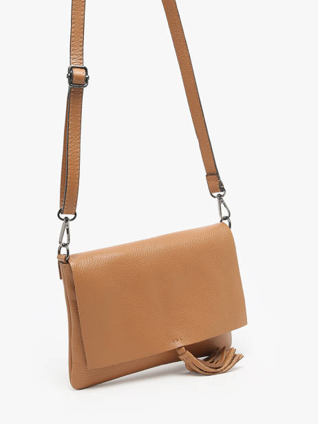 Cross Body Tas Caviar Leder Milano Bruin caviar CA22112 ander zicht 2