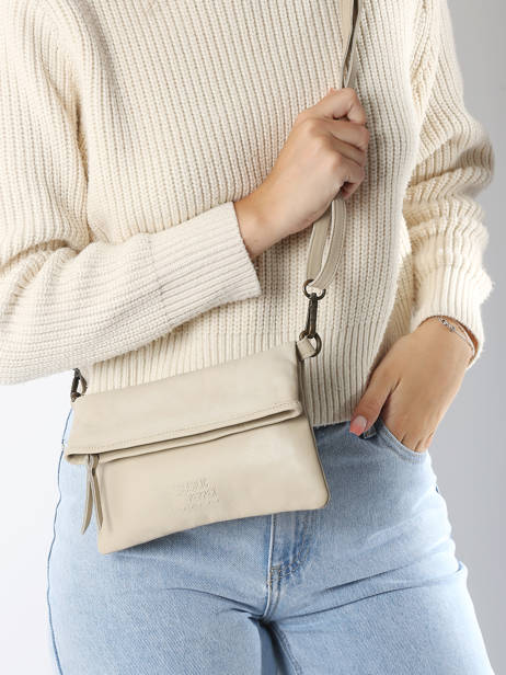 Cross Body Tas Cow Leder Basilic pepper Beige cow BCOW75 ander zicht 1