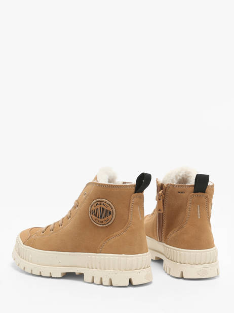 Enkellaarsjes Pallashock Zip Uit Leder Palladium Bruin women 74353252 ander zicht 3