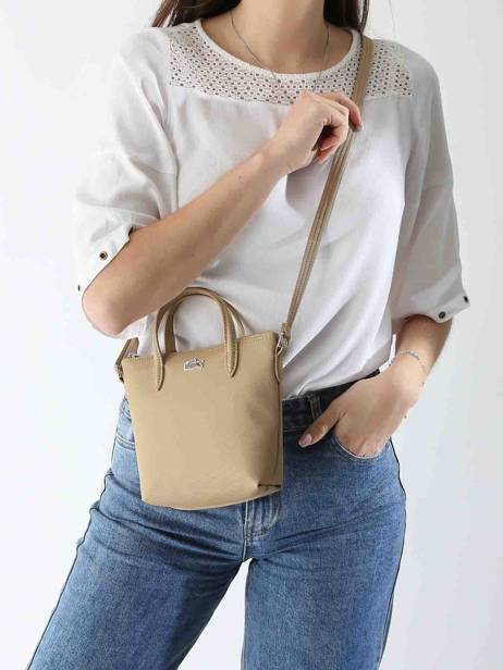 Cross Body Tas L.12.12 Concept Lacoste Beige l.12.12 concept NF2609PO ander zicht 1