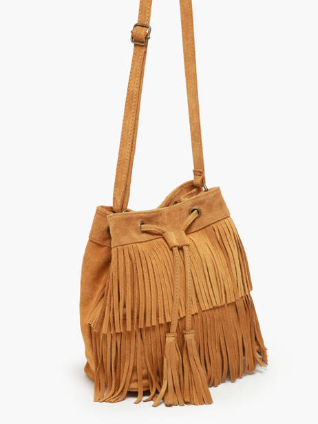 Cross Body Tas Velvet Leder Milano Bruin velvet VE241116 ander zicht 2