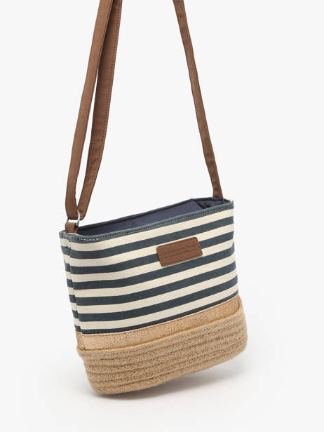 Cross Body Tas Mariniere Le voyage en panier Blauw mariniere PM796 ander zicht 2