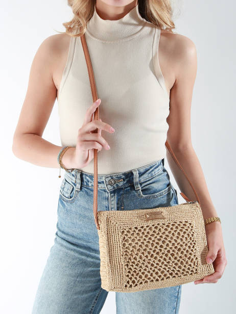 Cross Body Tas L'atelier Du Crochet Raphia Le voyage en panier Beige l'atelier du crochet AM810 ander zicht 1