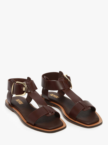 Sandalen Daphne Uit Leder Nuyou Bruin women 11013 ander zicht 1