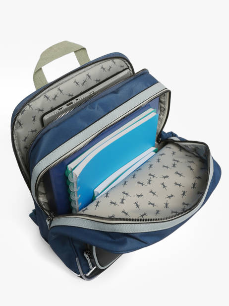 Rugzak 2 Compartimenten Cameleon Blauw vintage urban SO40 ander zicht 3