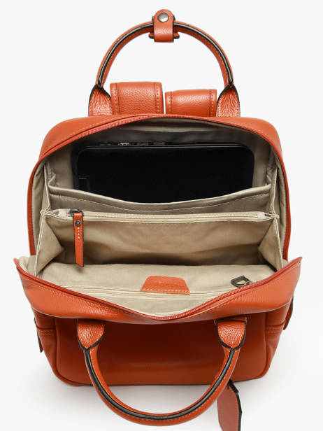 Business Rugzak Flandres 1 Compartiment Leder Etrier Oranje flandres EFLA8271 ander zicht 3