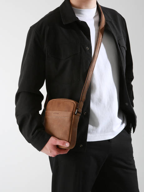 Cross Body Tas Spider Leder Etrier Bruin spider ESPI704S ander zicht 1