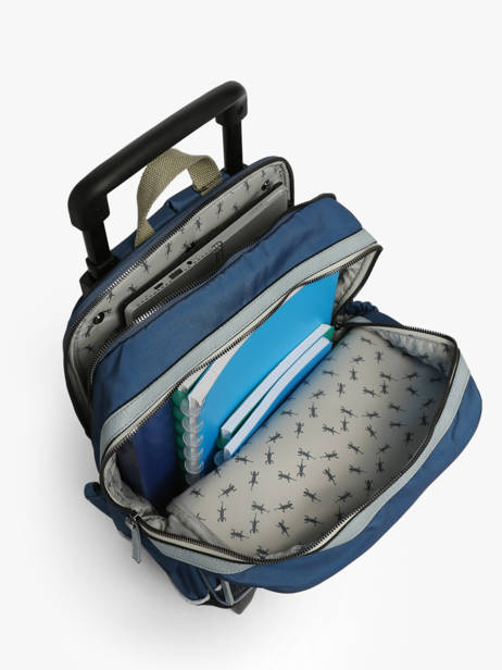 Rugzak Op Wieltjes 2 Compartimenten Cameleon Blauw vintage urban SR40 ander zicht 3
