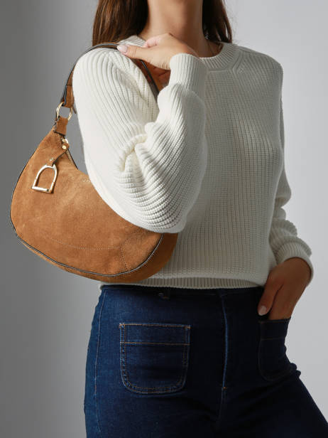 Schoudertas Altesse Suede Etrier Bruin altesse suede EASU017M ander zicht 1