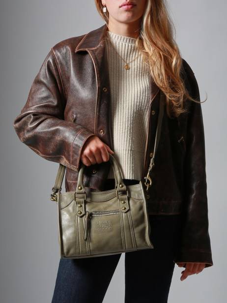 Cross Body Tas Cow Leder Basilic pepper Groen cow BCOW72 ander zicht 1