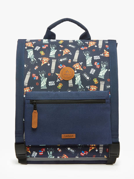 Rugzak 2 Compartimenten Cabaia Blauw school L ander zicht 2