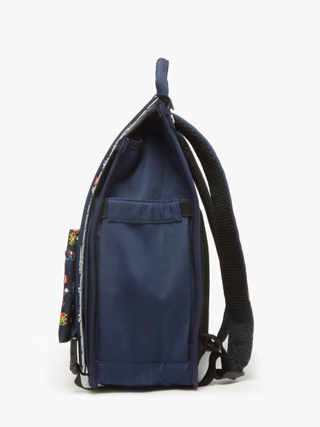 Rugzak 2 Compartimenten Cabaia Blauw school L ander zicht 3