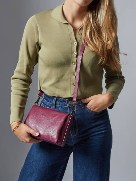 Cross Body Tas Caviar Leder Milano Violet caviar CA25065 ander zicht 1