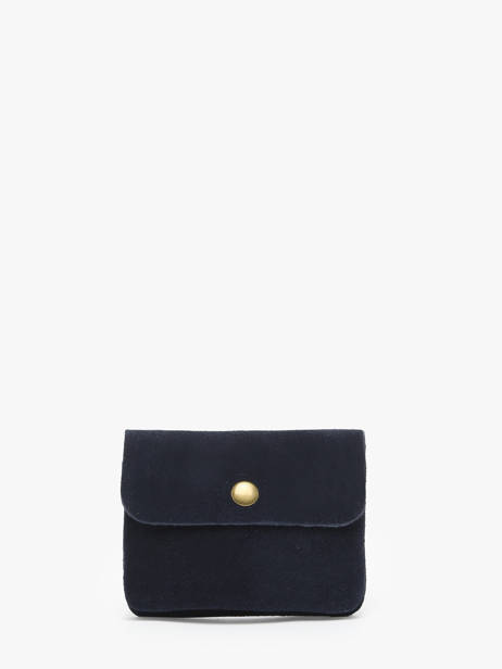 Portemonnee Leder Milano Blauw velvet VE23091