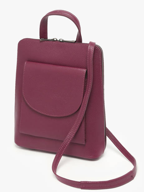 Rugzak /schoudertas Milano Rood caviar CA240615 ander zicht 1