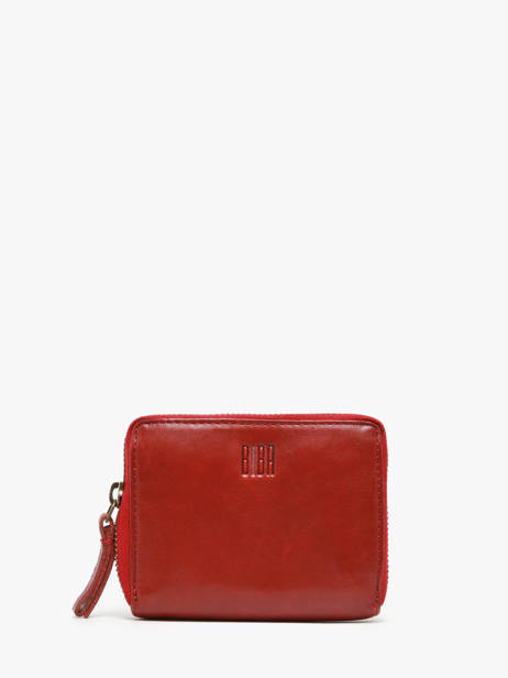 Portemonnee Texas Leder Biba Rood heritage BT11
