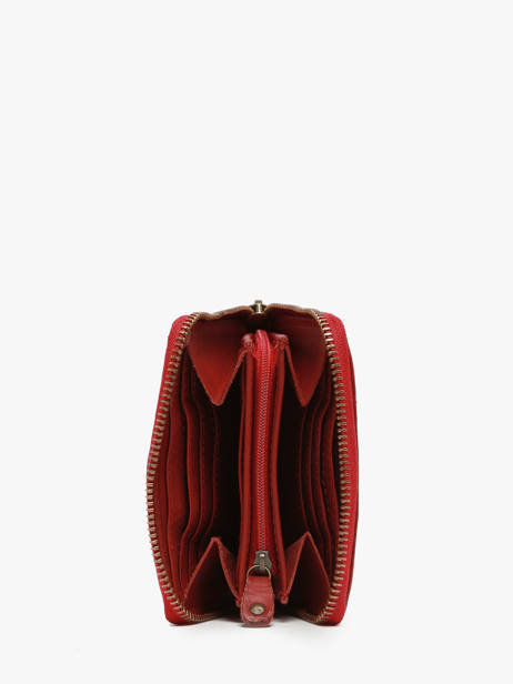 Portemonnee Texas Leder Biba Rood heritage BT11 ander zicht 1