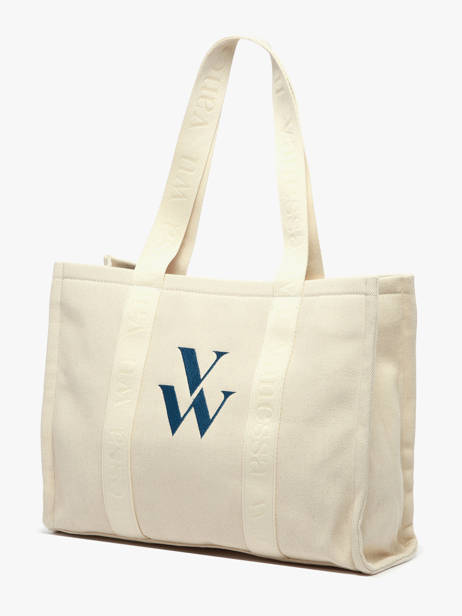 Schoudertas Cabas Katoen Vanessa wu Beige cabas MA0135 ander zicht 2