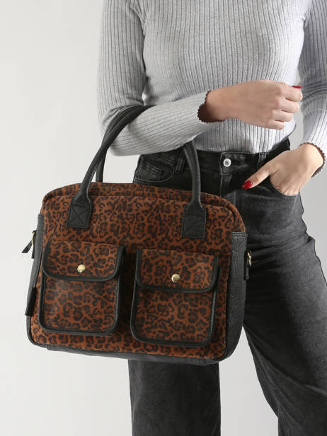 Cross Body Tas Dandy Leopard Leder Paul marius Bruin leopard DANDYLEO ander zicht 1