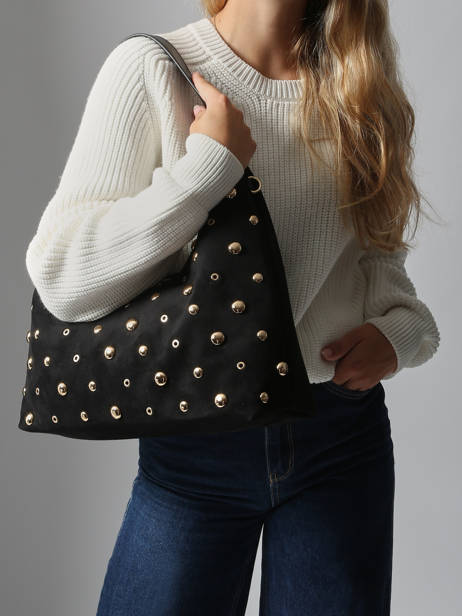 Schoudertas Stud David jones Zwart stud CM7869 ander zicht 1