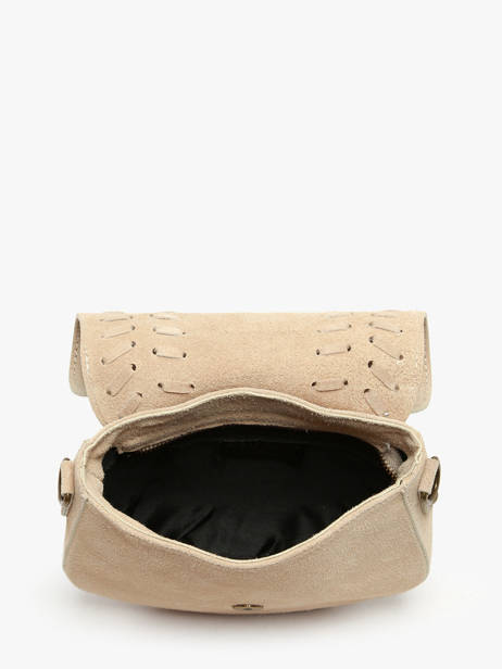 Cross Body Tas Velvet Leder Milano Beige velvet VE25062 ander zicht 3