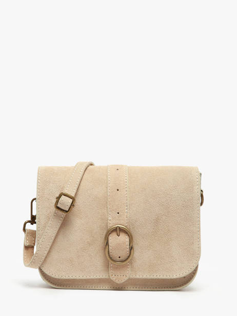 Cross Body Tas Velvet Leder Milano Beige velvet VE25063